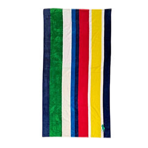 Polo Ralph Lauren Plush Velour Cotton Beach Pool Towel 35x66 Stripes NWT